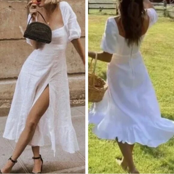 Reformation Dresses & Skirts - NWT A Classic Piece Reformation Belgium Linen Midi Dress - White